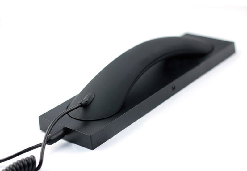 Berfea Fashion Retro Phone handset Headset 3.5mm Microphone Prevention Radiation Compatible with iPhone Samsung - Image 1